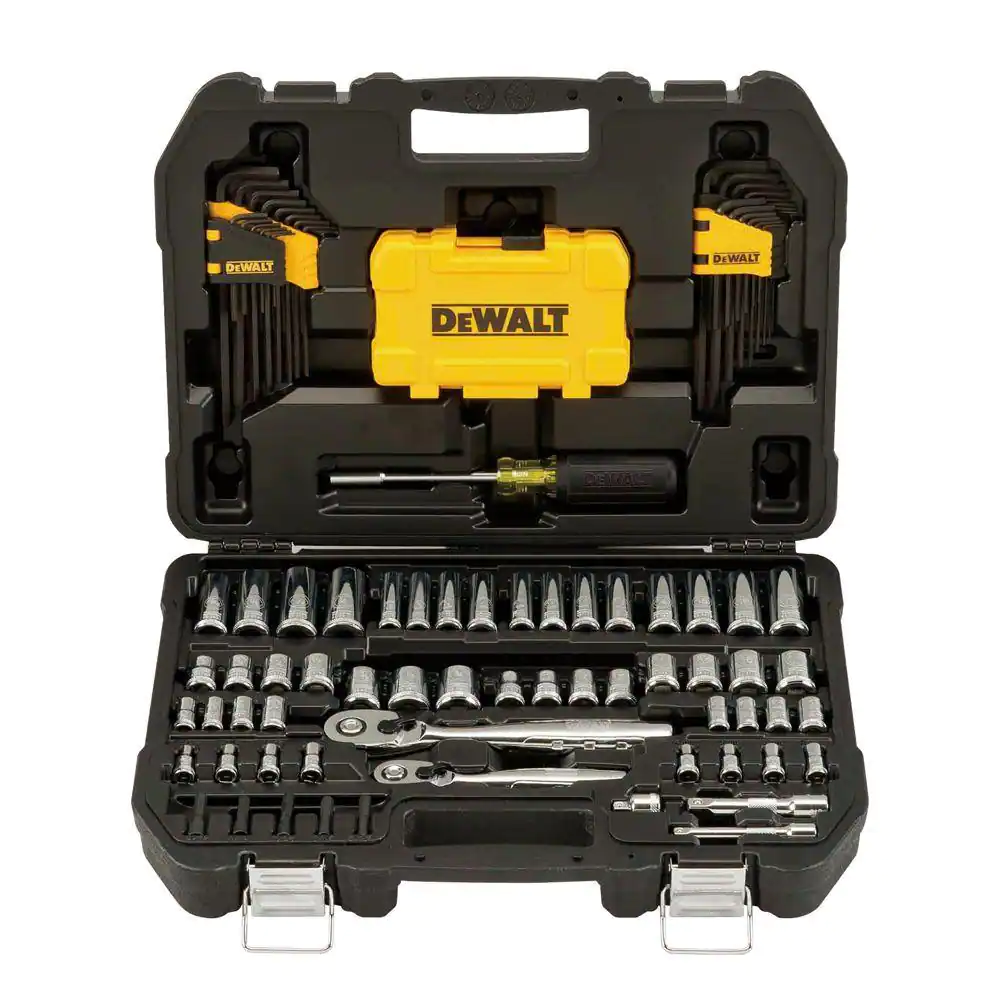 DEWALT DWMT73801 1/4 in. x 3/8 in. Drive Polished Chrome Mechanics Tool Set (108-Piece)