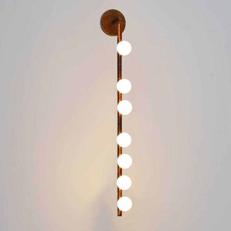 Brass Glass Tube Plug-in Wall Lamp