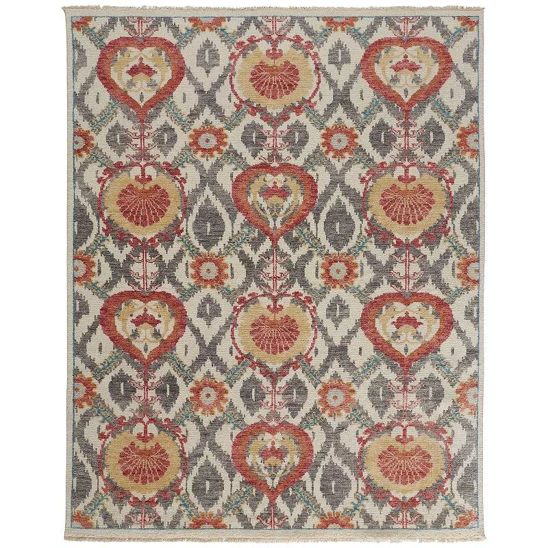 Weave and Wander Bennet Ornamental Ikat Luxury Wool Rug