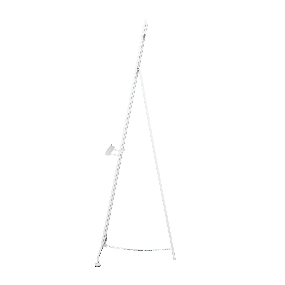 White Metal Large Free Standing Adjustable Display Stand Easel with Chain Support