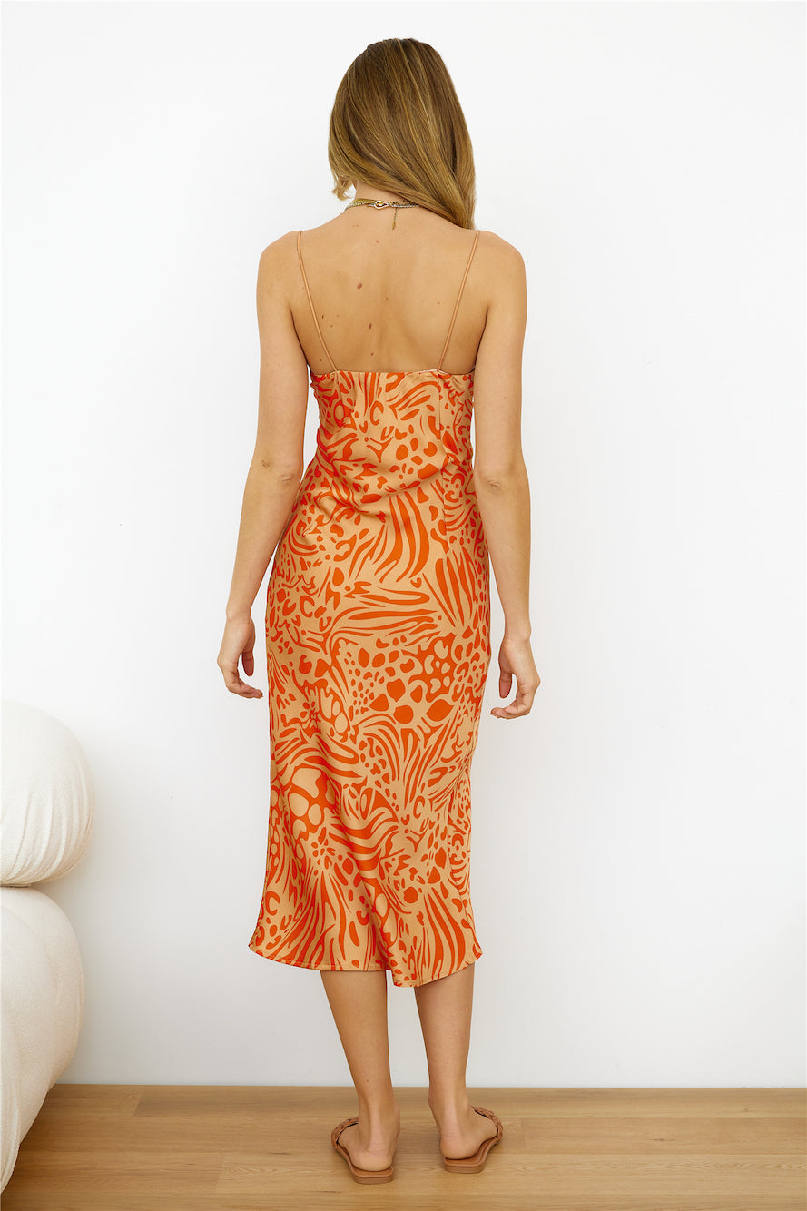 Sunday Getaway Midi Dress Orange