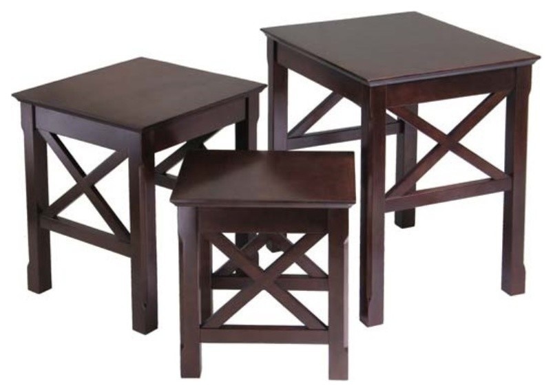 Ergode Xola X Panel Nesting Table Set  Cappuccino   Transitional   Coffee Table Sets   by VirVentures  Houzz