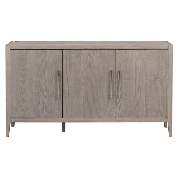 Wooden Sideboard with 3 Metal handles and 3 Doors， Adjustable Shelf