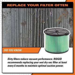 RIDGID 5-Layer HEPA Material Pleated Paper Filter for 3 to 4.5 Gallon RIDGID WetDry Shop Vacuums VF3600