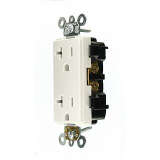 Leviton Decora Plus 20 Amp Industrial Grade Duplex Outlet 4-Pack White V04-16352-W0S