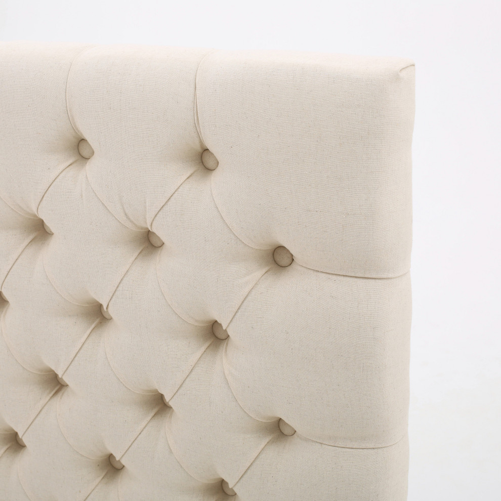 GDF Studio Annecy Diamond Tufted Fabric Queen/ Full Headboard   Transitional   Headboards   by GDFStudio  Houzz