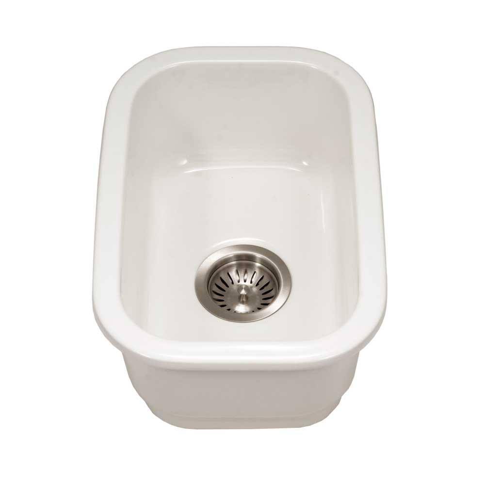 HOUZER Houzer Platus Undermount Fireclay 13 inch Bar Sink White PTB-1318 WH PTB-1318 WH