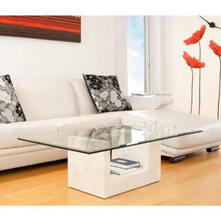 Fab Glass and Mirror 42 in. Clear Square Glass Table Top 12 in. Thick Bevel Polish Tempered Radius Corners 42SQR12THBEAN