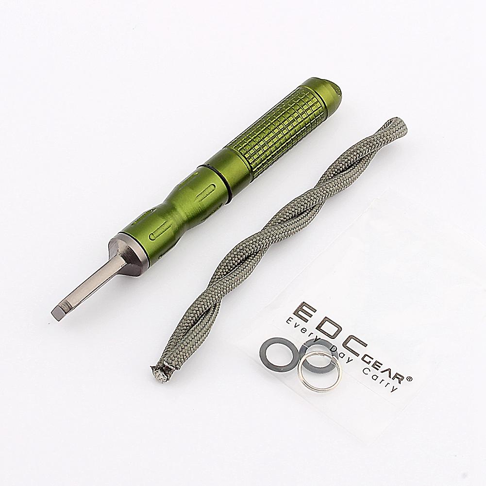 Outdoor Survival Camp Edc Alloy Waterproof Magnesium Flint Stone Cnc Gear Pocket (green)