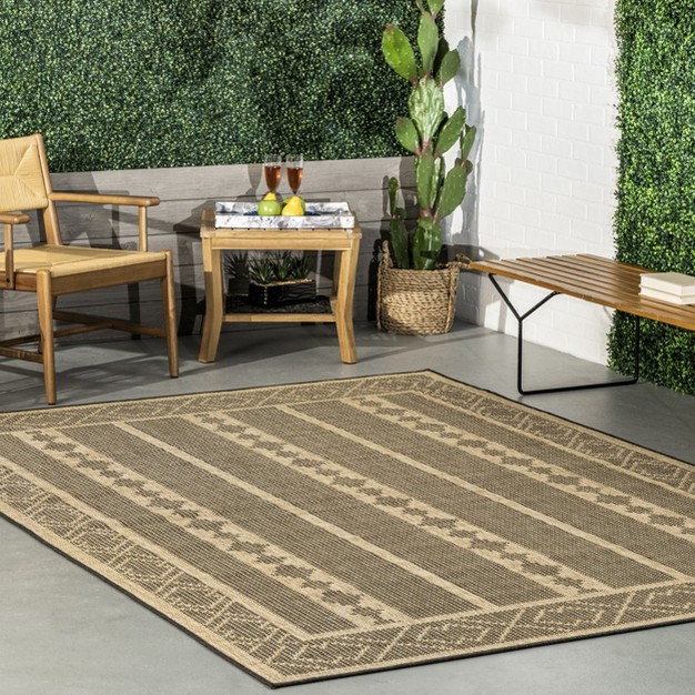 Nuloom Zina Banded Indoor outdoor Patio Area Rug