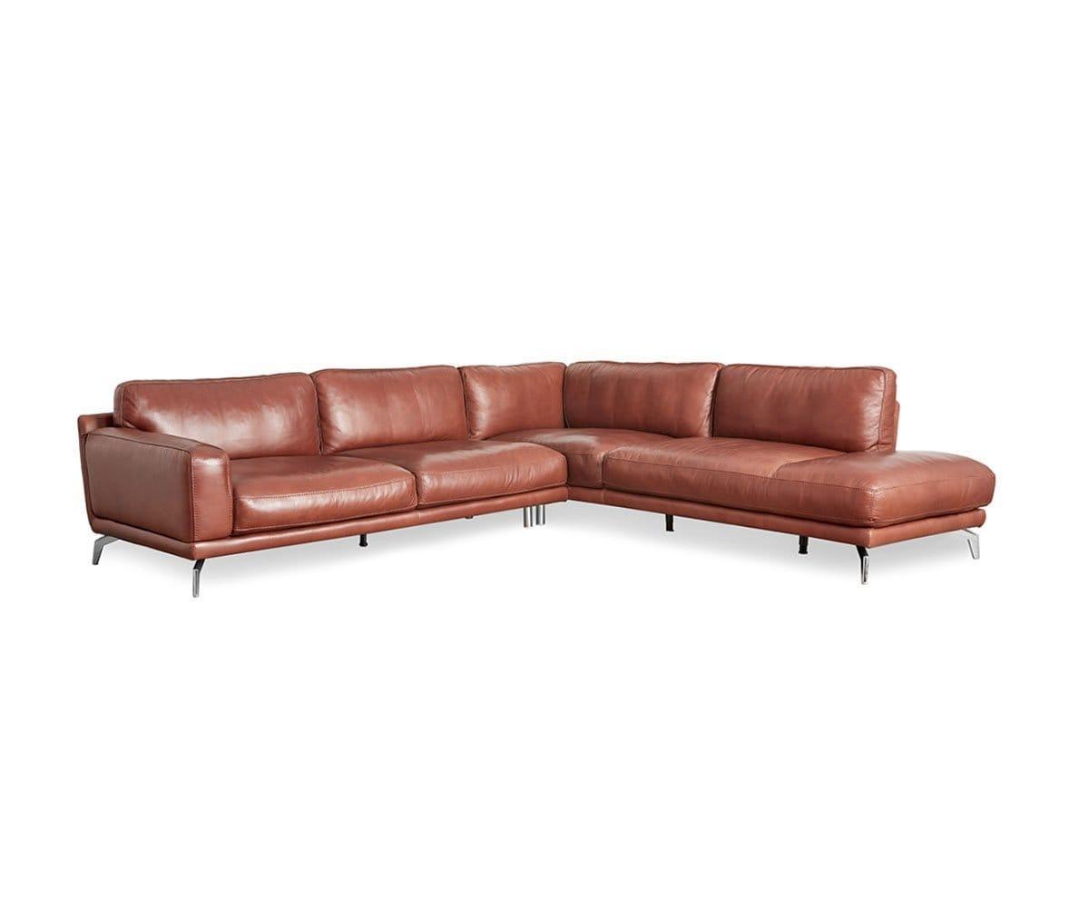 Peruna Leather Right Sectional