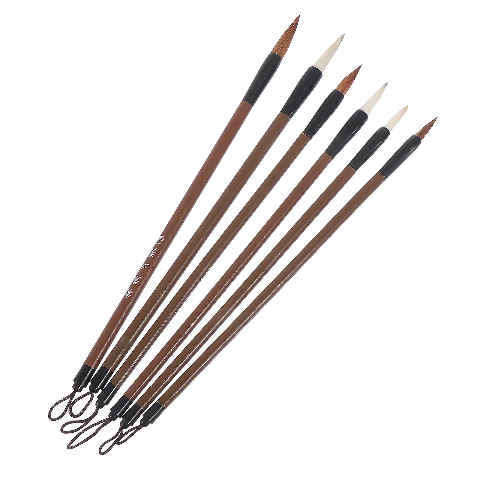 6pcs Painting Calligraphy Practice Brush Pen Calligraphy Training Students Brush