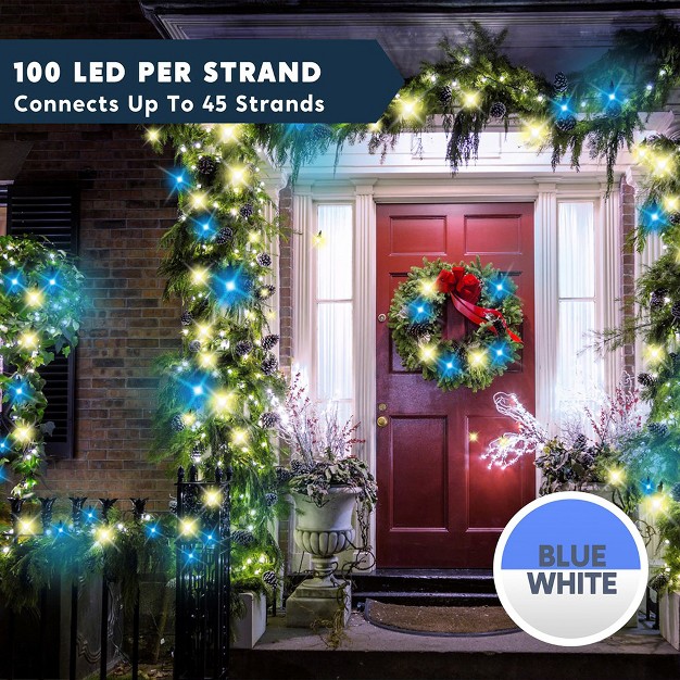 Joiedomi 200 2x100 Led Christmas Lights Blue amp white