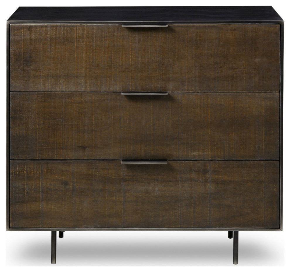 Rebecca Chest 3 Drawer   Industrial   Accent Chests And Cabinets   by AED Luxury Home Decor  Houzz