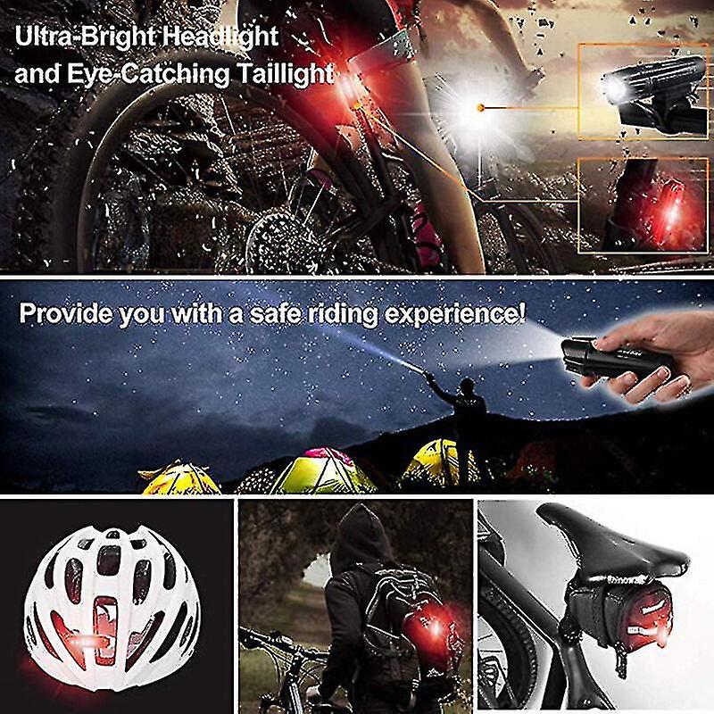 Hj-057 Super Bright Usb Rechargeable Bike Light Mtb Night Riding Warning Light Ipx45 Waterproof Headlight +056red