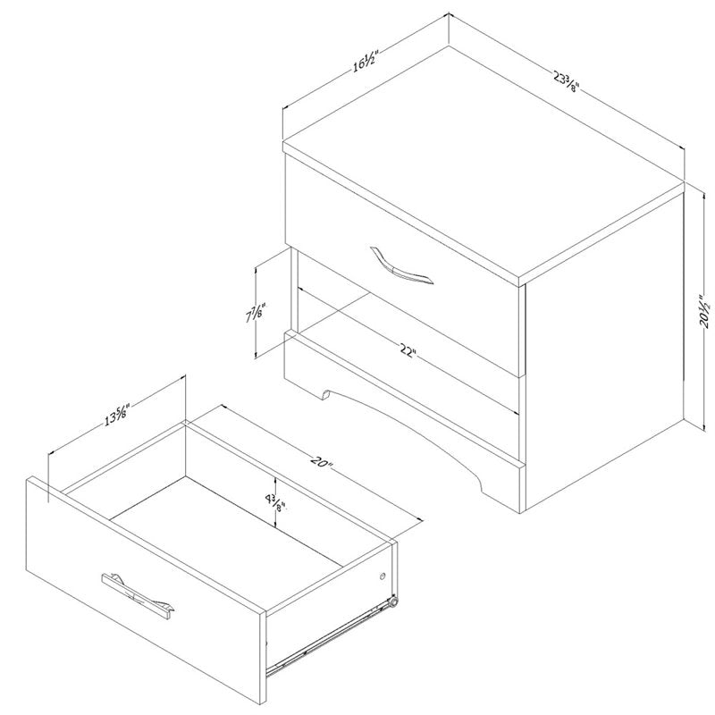 Pemberly Row Traditional 1 Drawer Nightstand in Pure Black