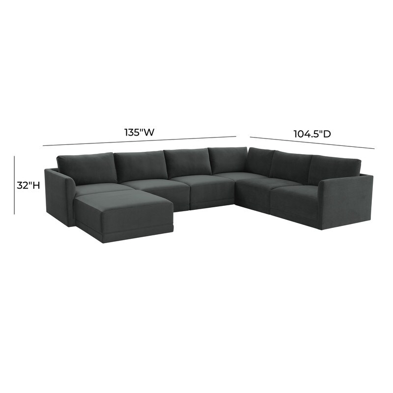 Willow Modular 7 Piece Large Chaise Sectional