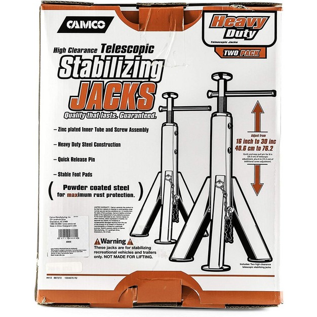 Eaz Lift Adjustable Telescopic Rv Jack Stabilizer Stand Pair 16 To 30 Inches 6 000 Pound Capacity