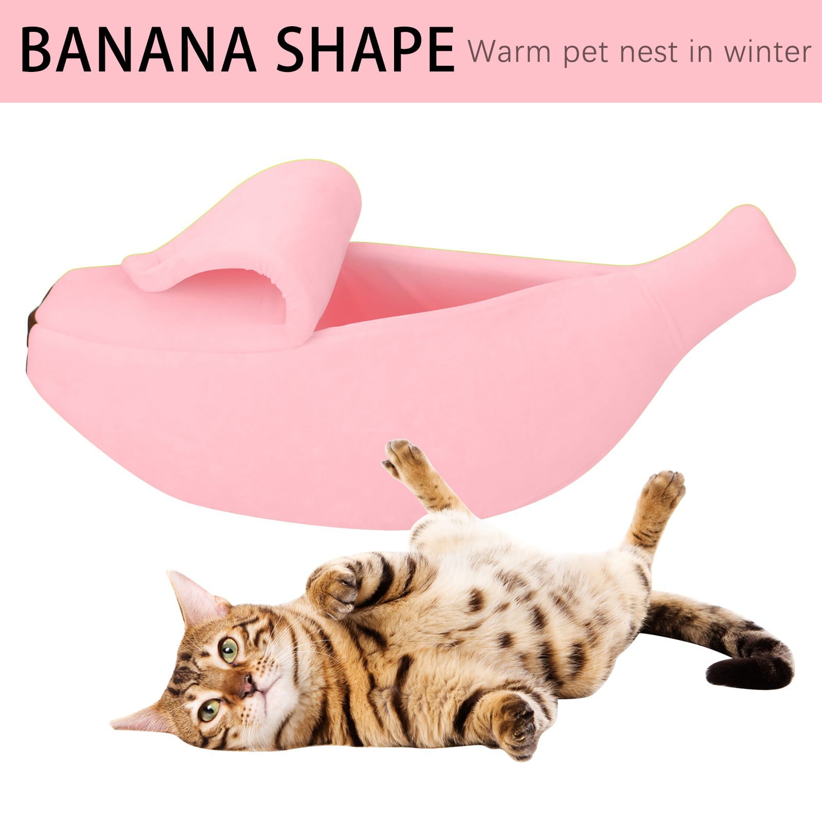 WANYNG Winter Warm Pet Kennel Banana-Shaped Pet Dog Kennel Enclosed Cat Kennel