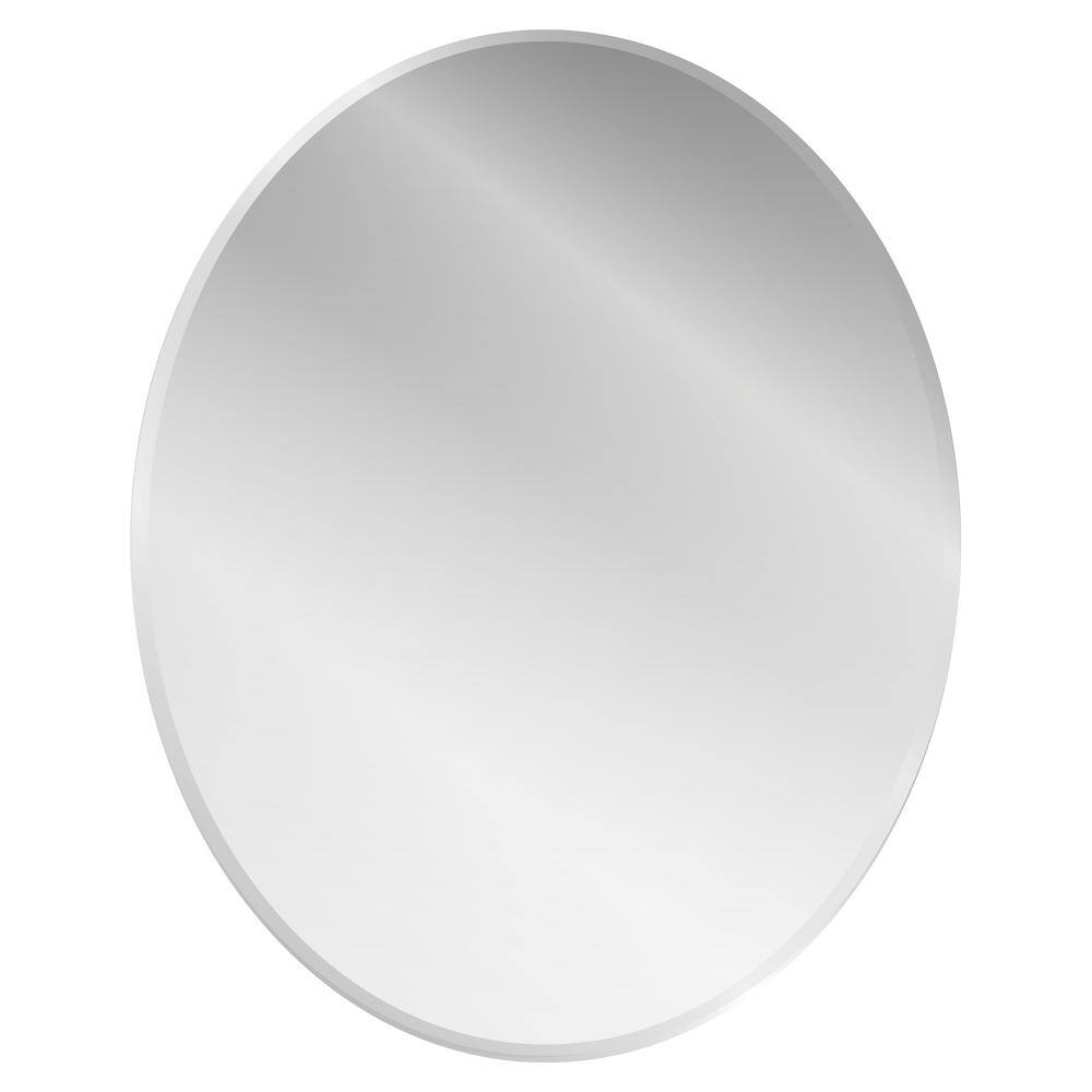 Glacier Bay 21 in. W x 31 in. H Frameless Oval Beveled Edge Bathroom Vanity Mirror in Silver 81187