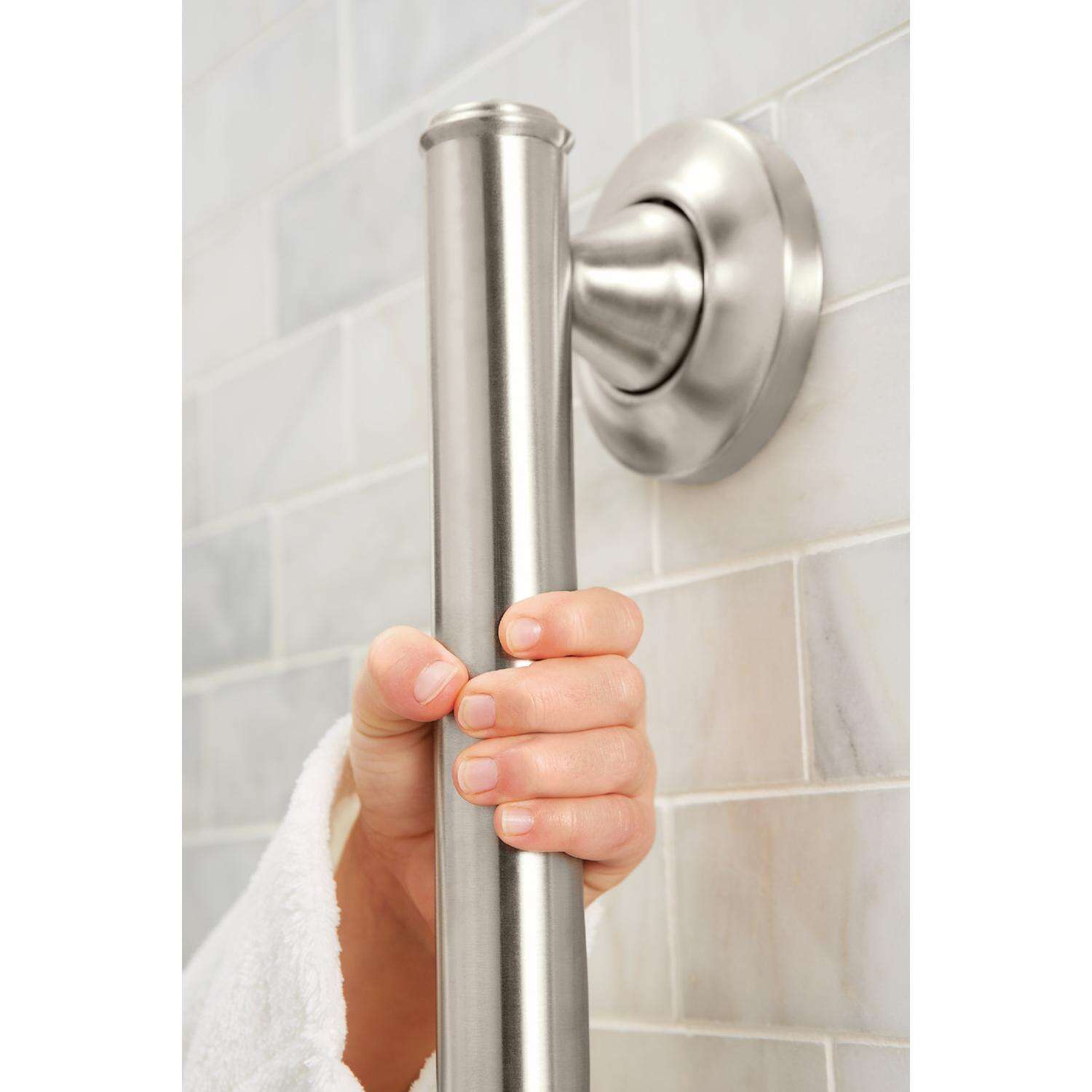 Moen 16 in. L ADA Compliant Brushed Stainless Steel Grab Bar