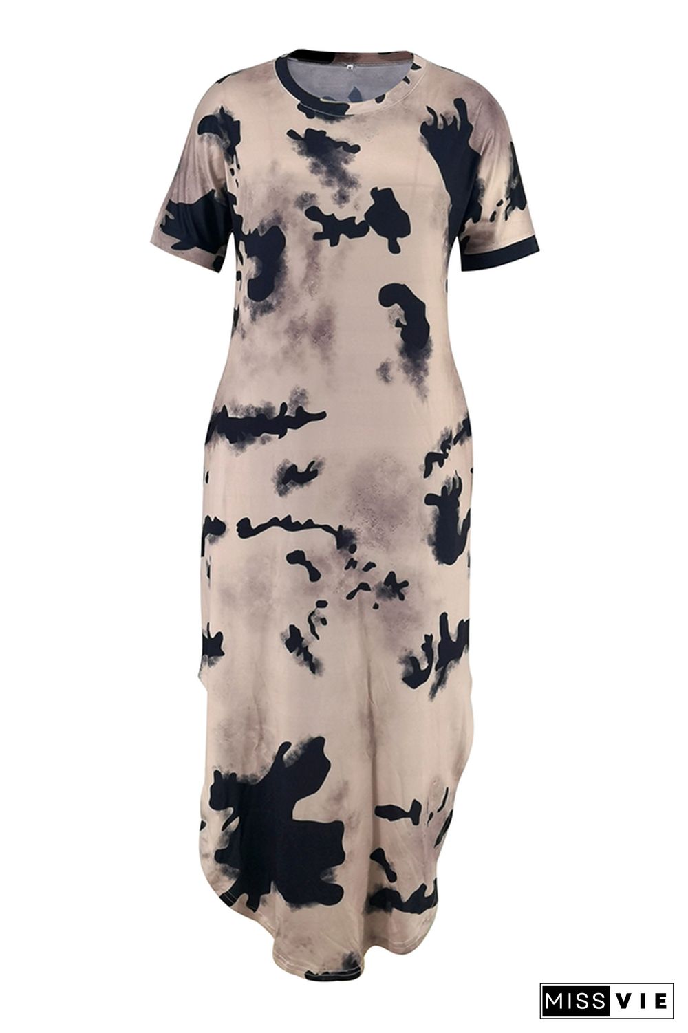 Tie Dye Printed Split Pocket Maxi Dress