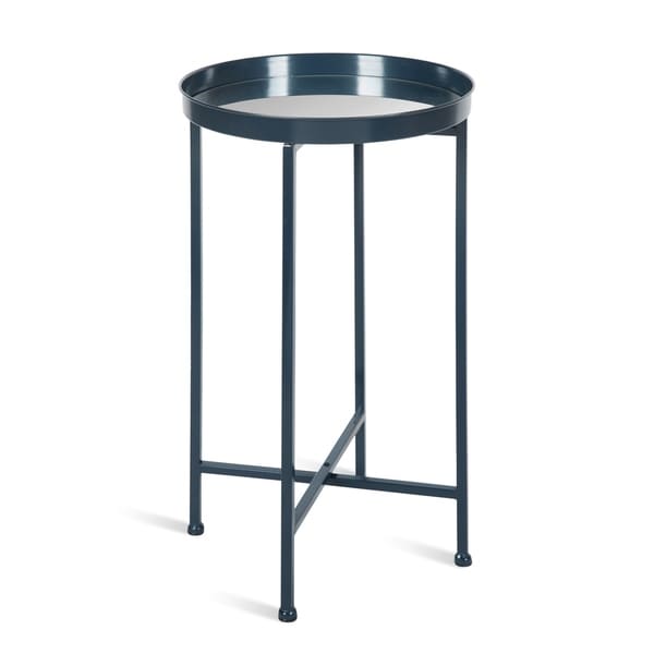 Kate and Laurel Celia Round Metal Foldable Tray Accent Table