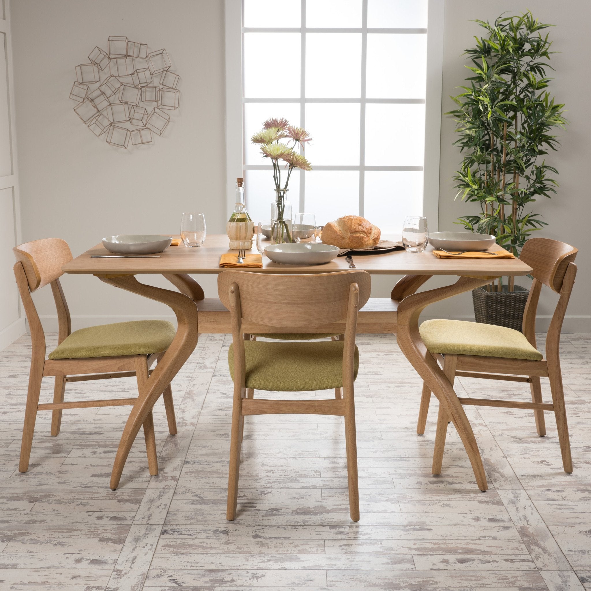 Lucille Mid-Century Modern 5 Piece Dining Set