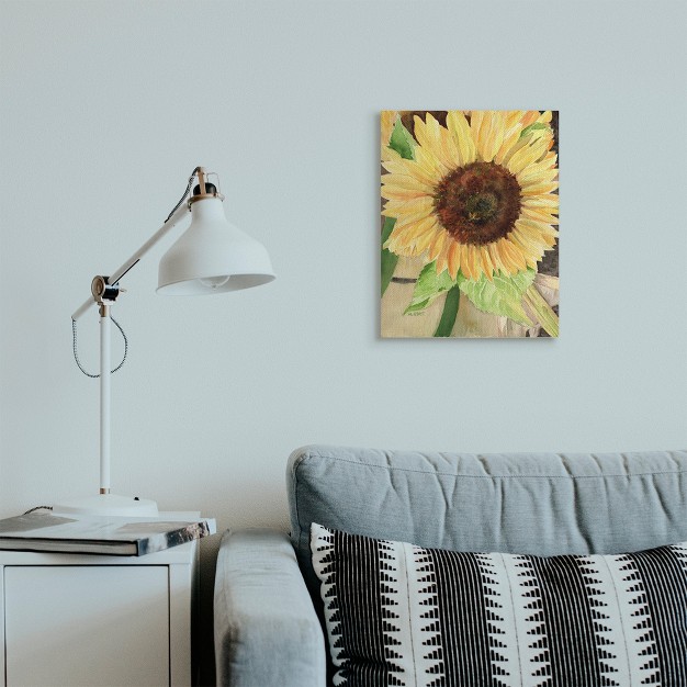 Stupell Industries Summer Sunflower With Yellow Honey Bee Detail Gallery Wrapped Canvas Wall Art 16 X 20