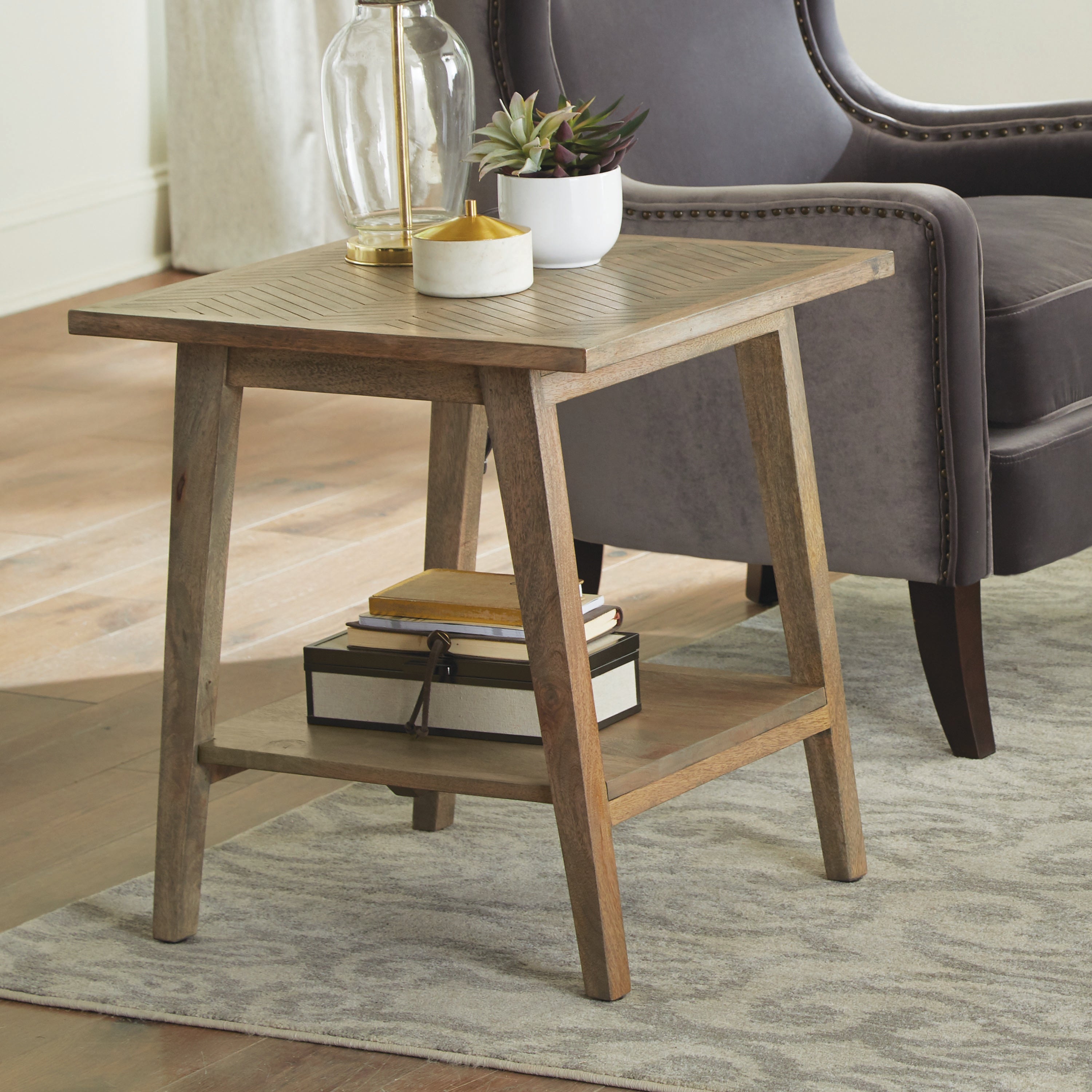 The Gray Barn Minett Solid Mango End Table