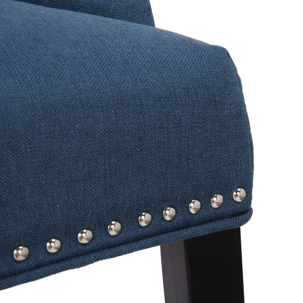 WestinTrends Upholstered Wingback Button Tufted Dining Chair  Glam Accent Chair   Transitional   Dining Chairs   by WestinTrends  Houzz