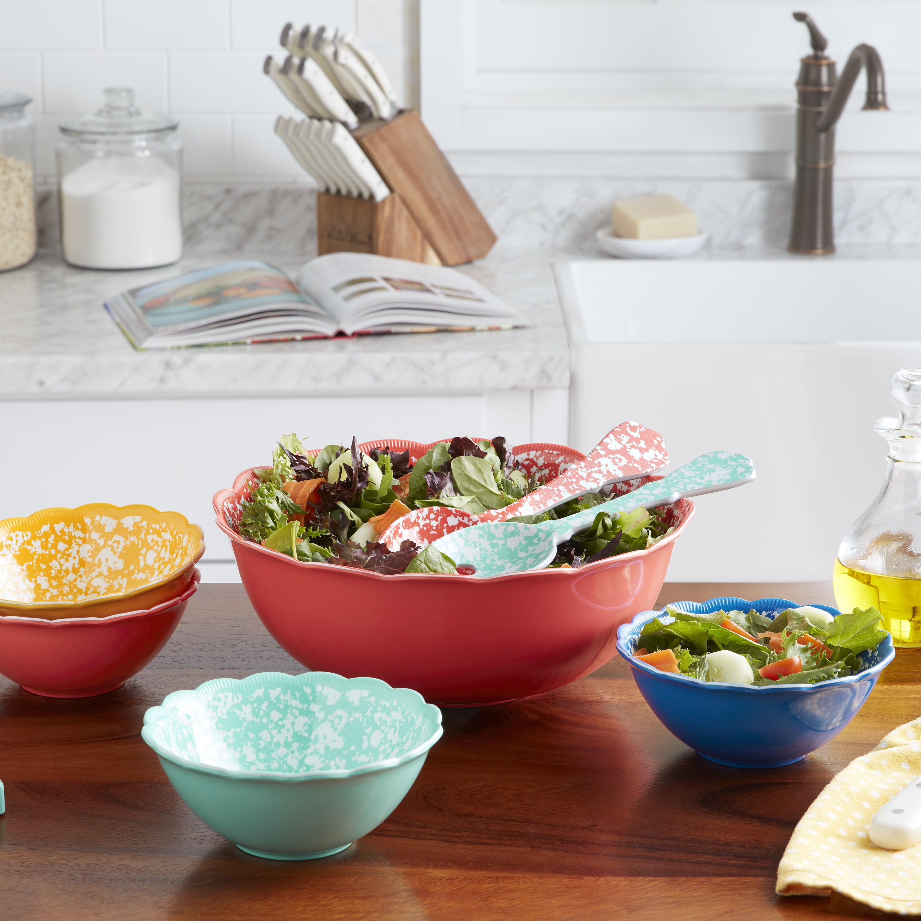 The Pioneer Woman Country Splatter 7-Piece Serving Bowl Set