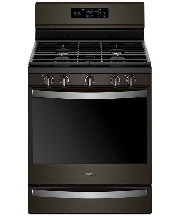 Whirlpool 5.8 Cu. Ft. Fingerprint Resistant Black Stainless Steel Freestanding Gas Range With Frozen Bake Technology