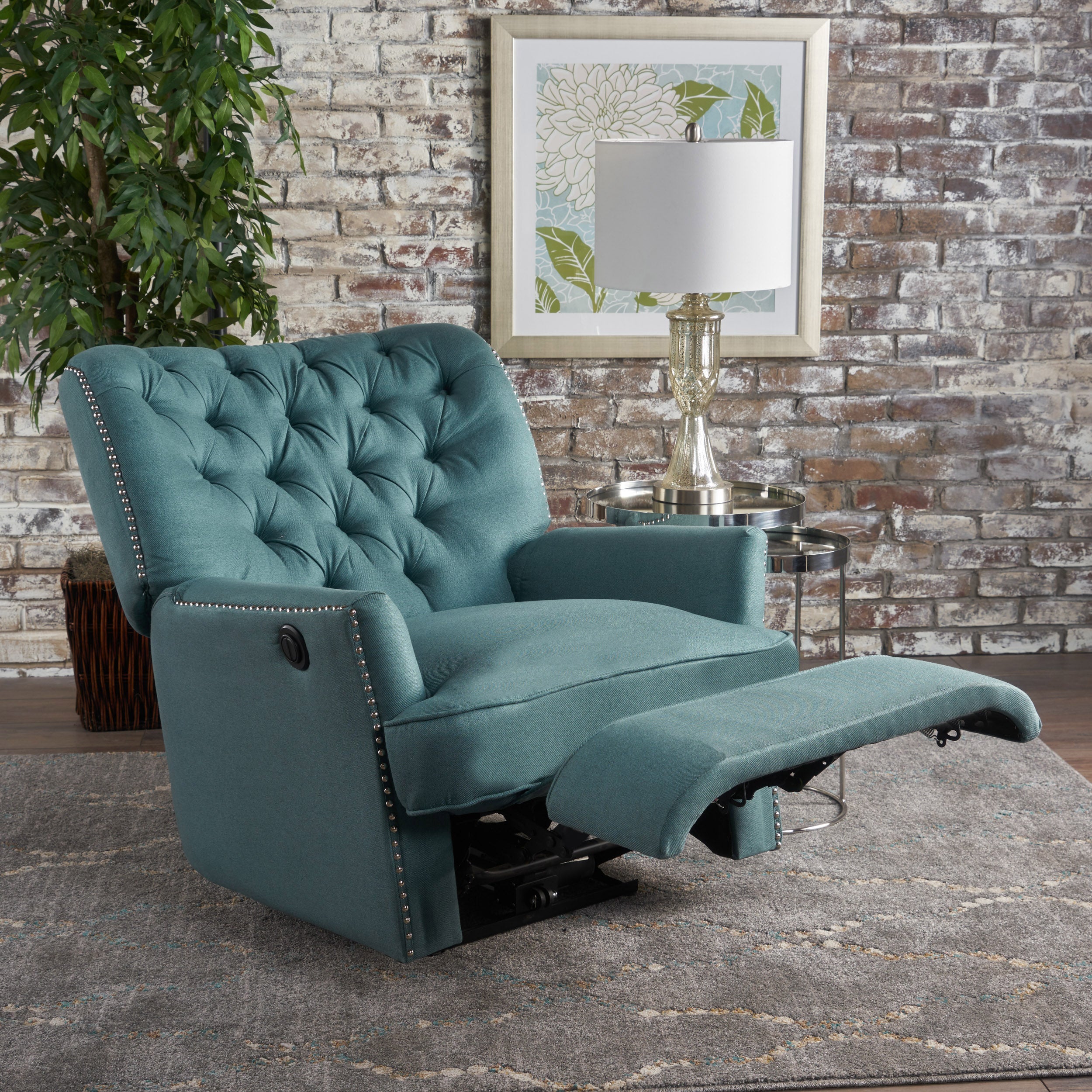 Palermo Tufted Fabric Power Recliner Chair