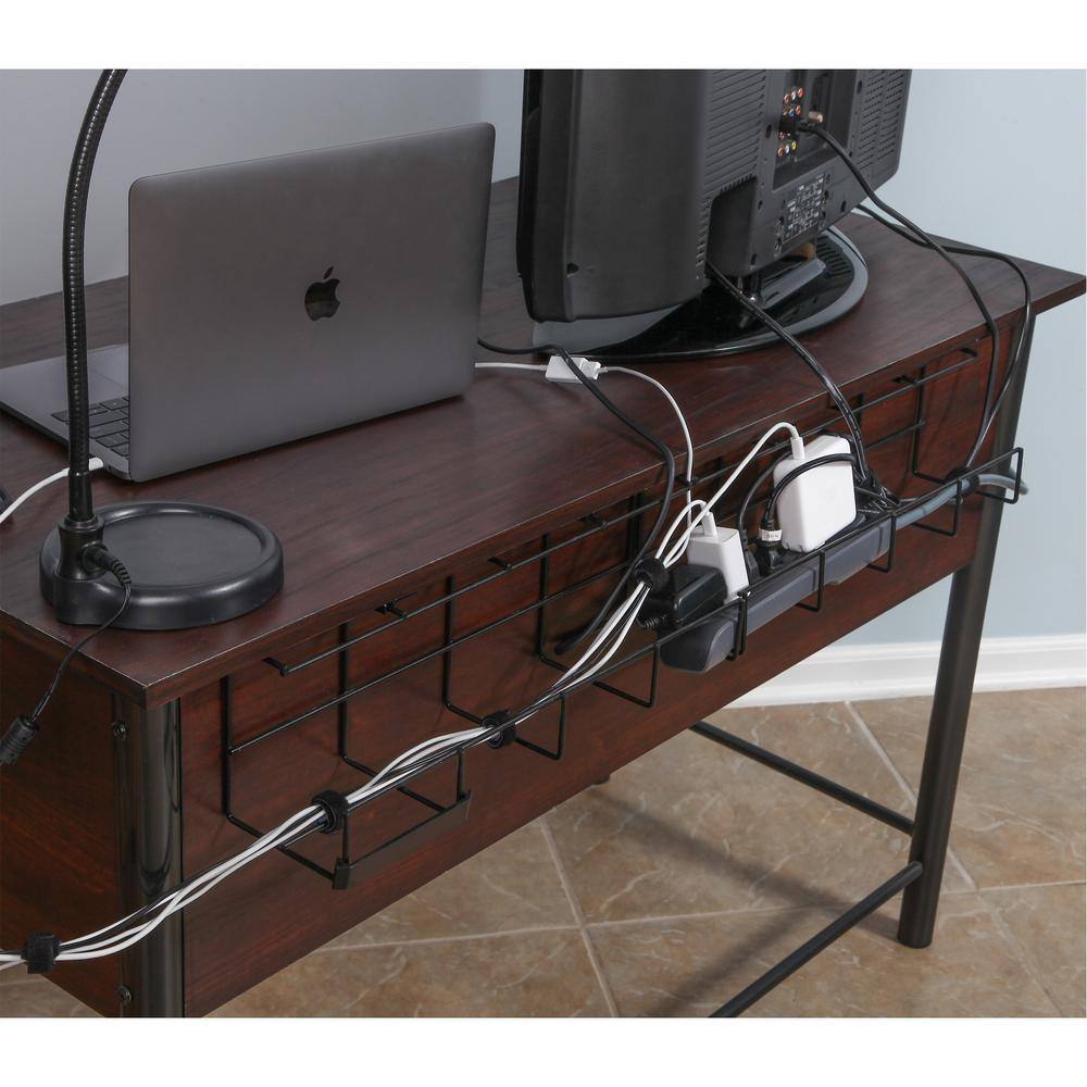 32 in. Wire Tray Desk Cable Organizer Black NNGSR83