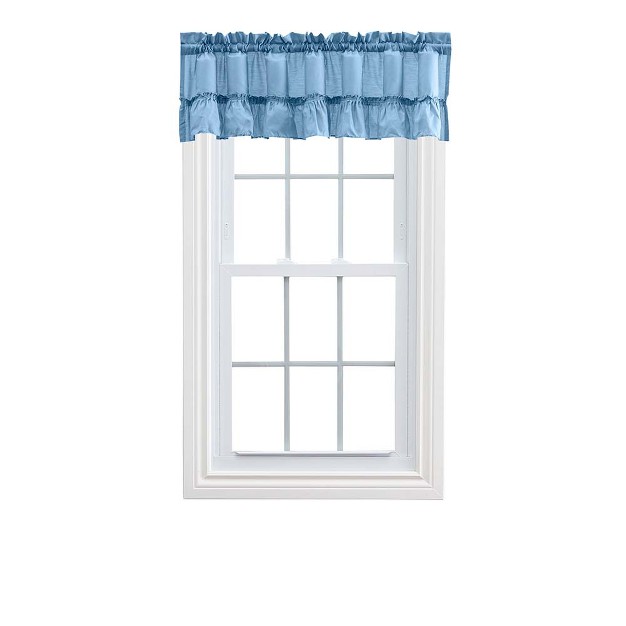 Rod Pocket High Quality Fabric Solid Color Window Ruffled Filler Valance 54 quot x13 quot Slate