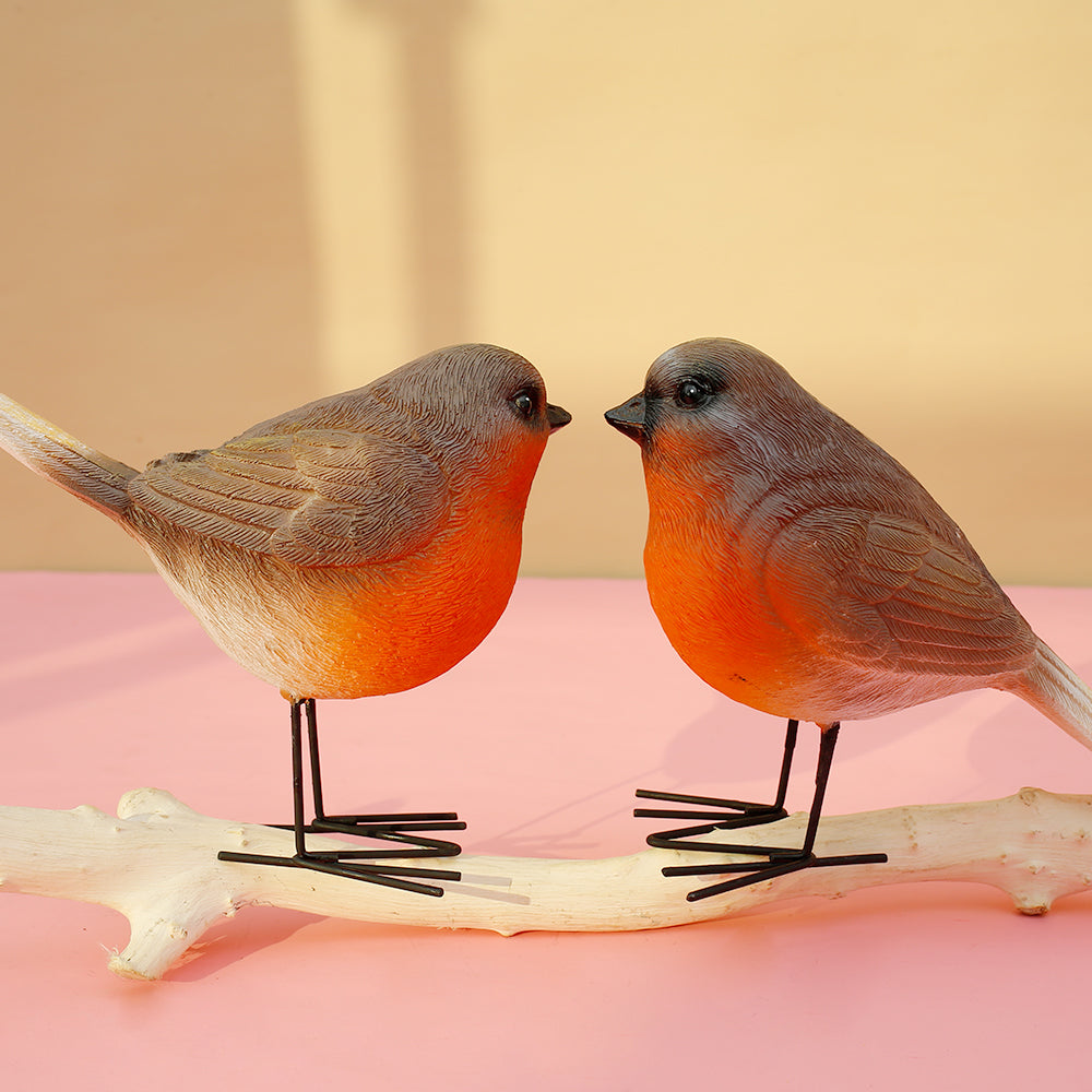 Willstar Polyresin Garden Robin Birds Ornaments Backyard Decor Statues for Yard and Patio Lawn Cute Birds Indoor Outdoor Home Decoration Figurines Animal Statue (2PCS)