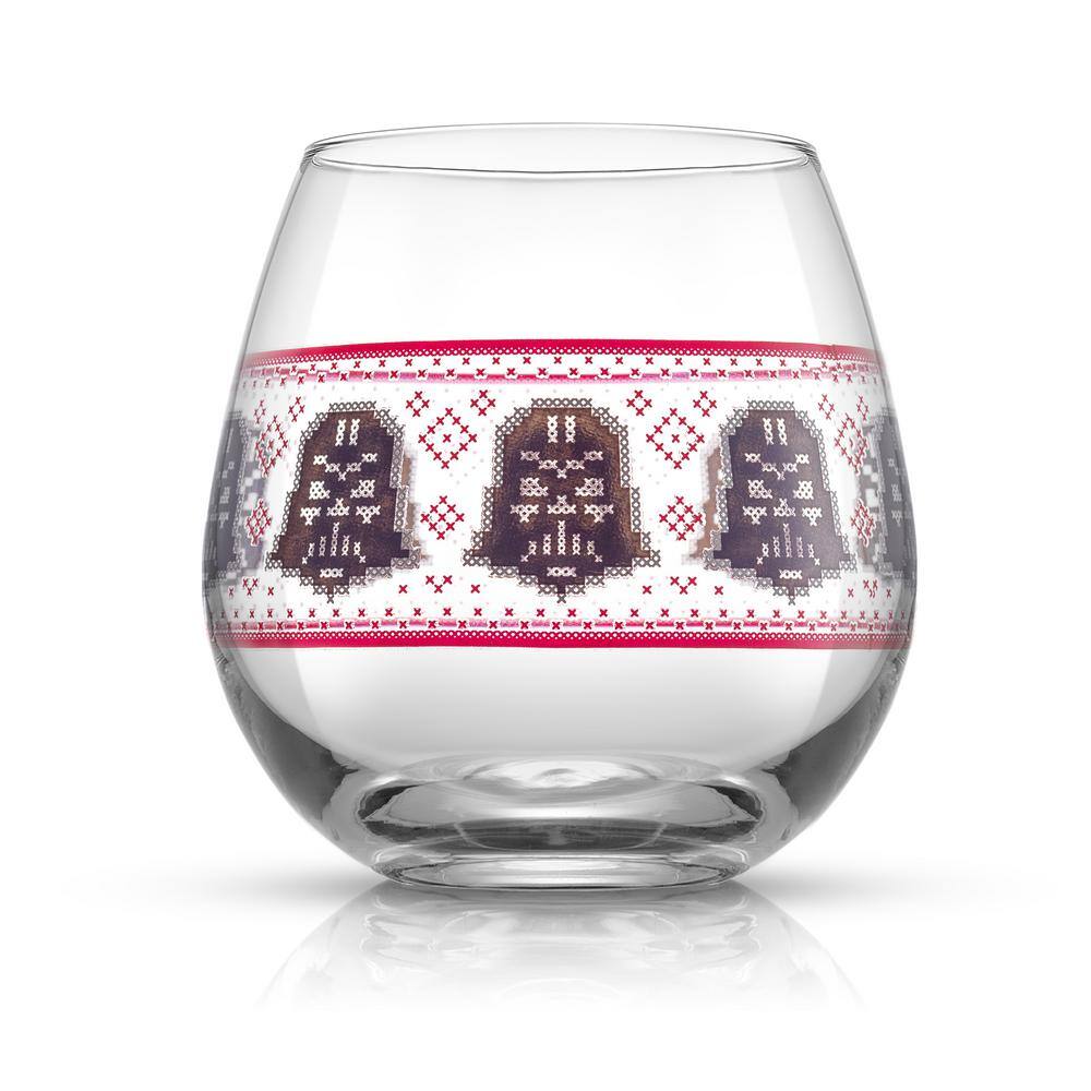 JoyJolt Star Wars Ugly Sweater Collection 15 oz. Stemless Drinking Glass (Set of 4) JSW10839