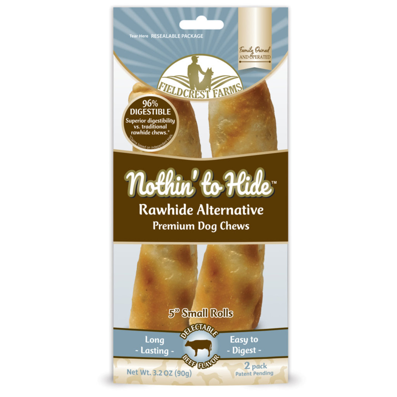 Fieldcrest Farms Nothin' To Hide Rawhide Alternative Beef Chews， 5