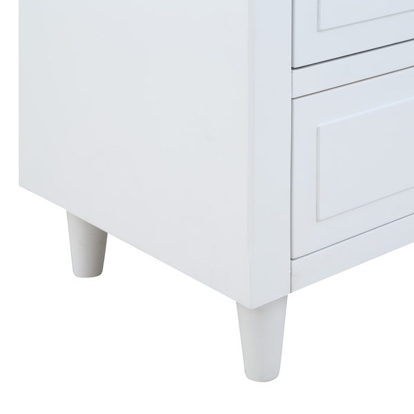 Best Selling 3-drawer Nightstand Storage， Metal Sliding Rail， Nickel Hued Knobs， For Bedroom Furniture - - 36149217