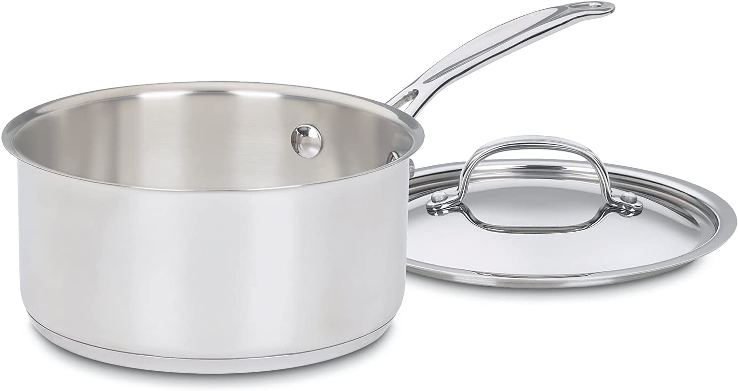 Cuisinart 719-18 2-Piece Chef's Classic 7.5-in Stainless Steel Cooking Pan with Lid(s) Included