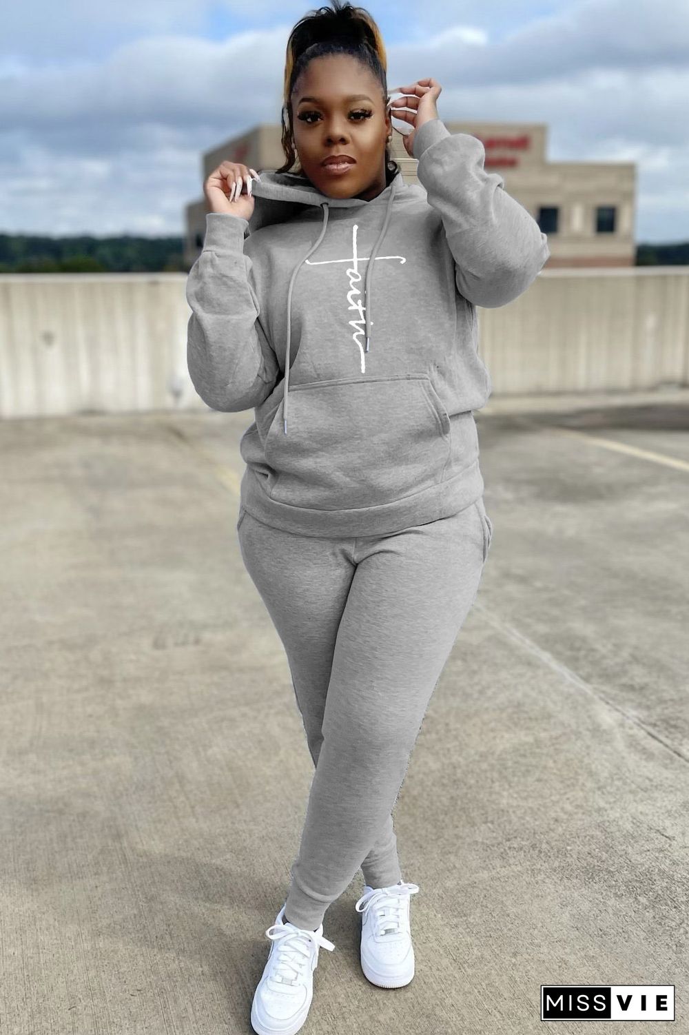 Plus Size Hoodies Sweatshirt Pants Tracksuit