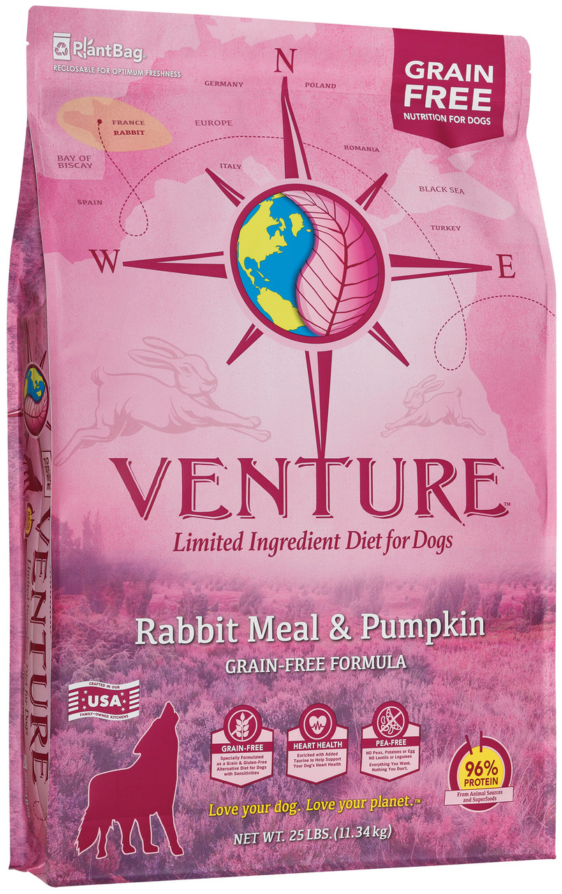 Earthborn Venture Rabbit Meal and Pumpkin Limited Ingredient Grain-Free Dog Food