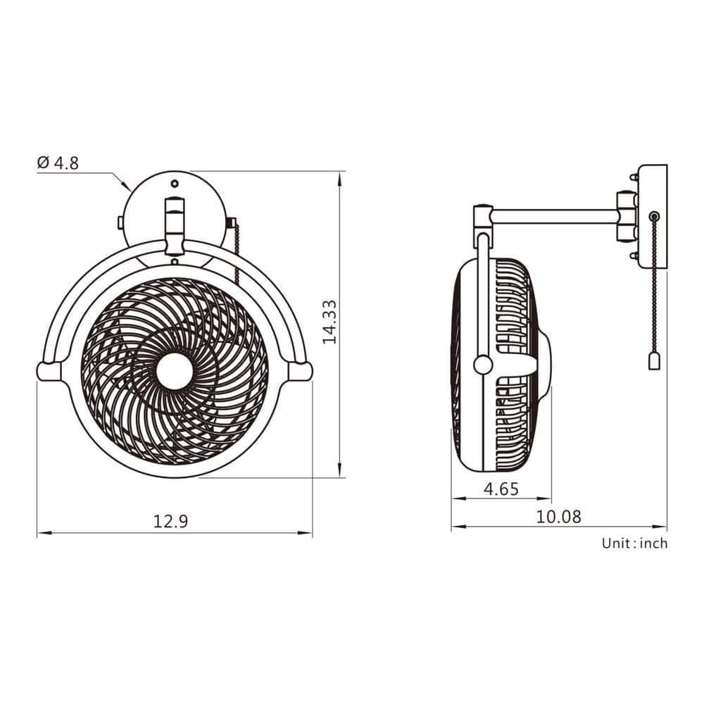 matrix decor 8 in Indoor Walnut Wall Mount Ceiling Fan