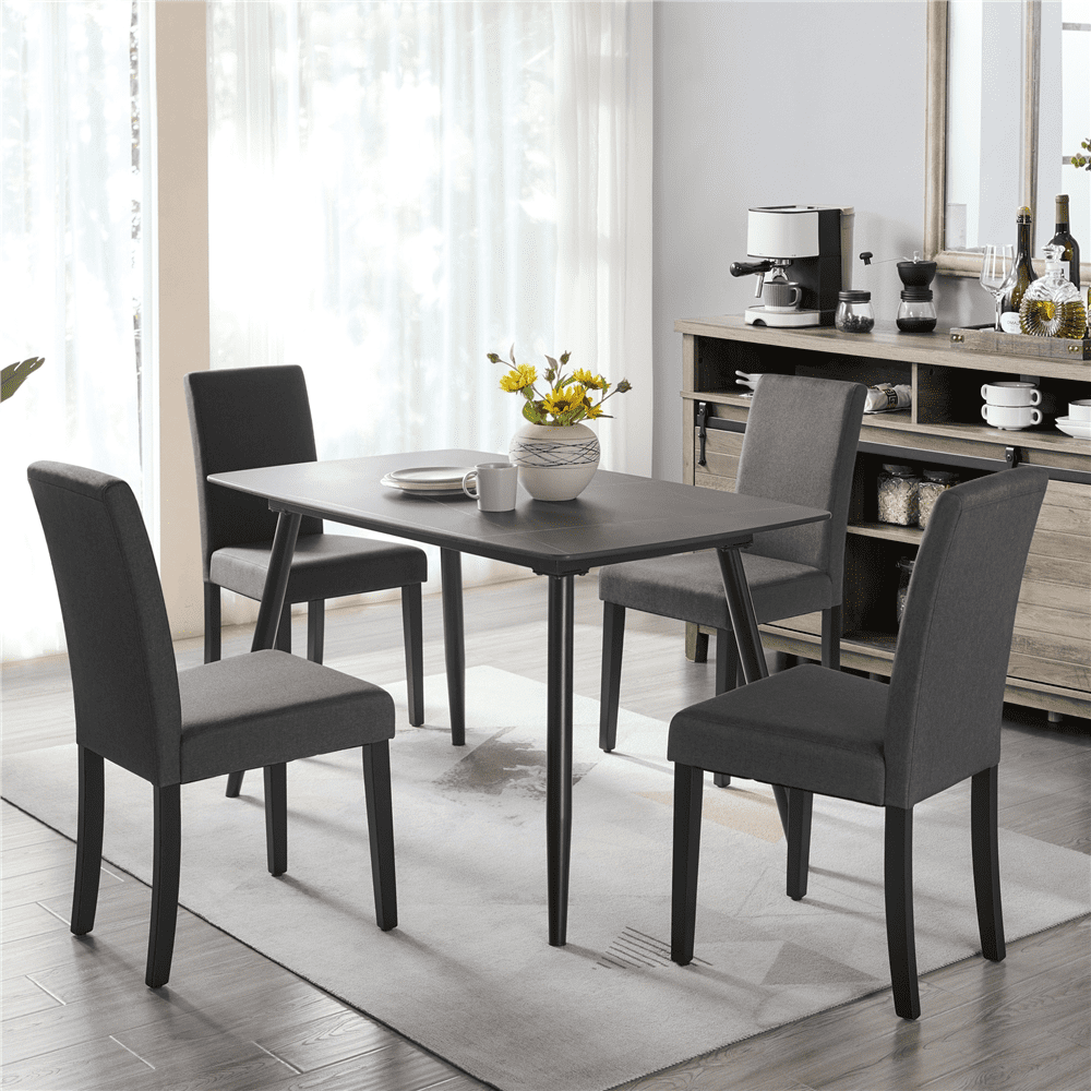 4pcs Fabric Parson Dining Chairs，Dark Gray