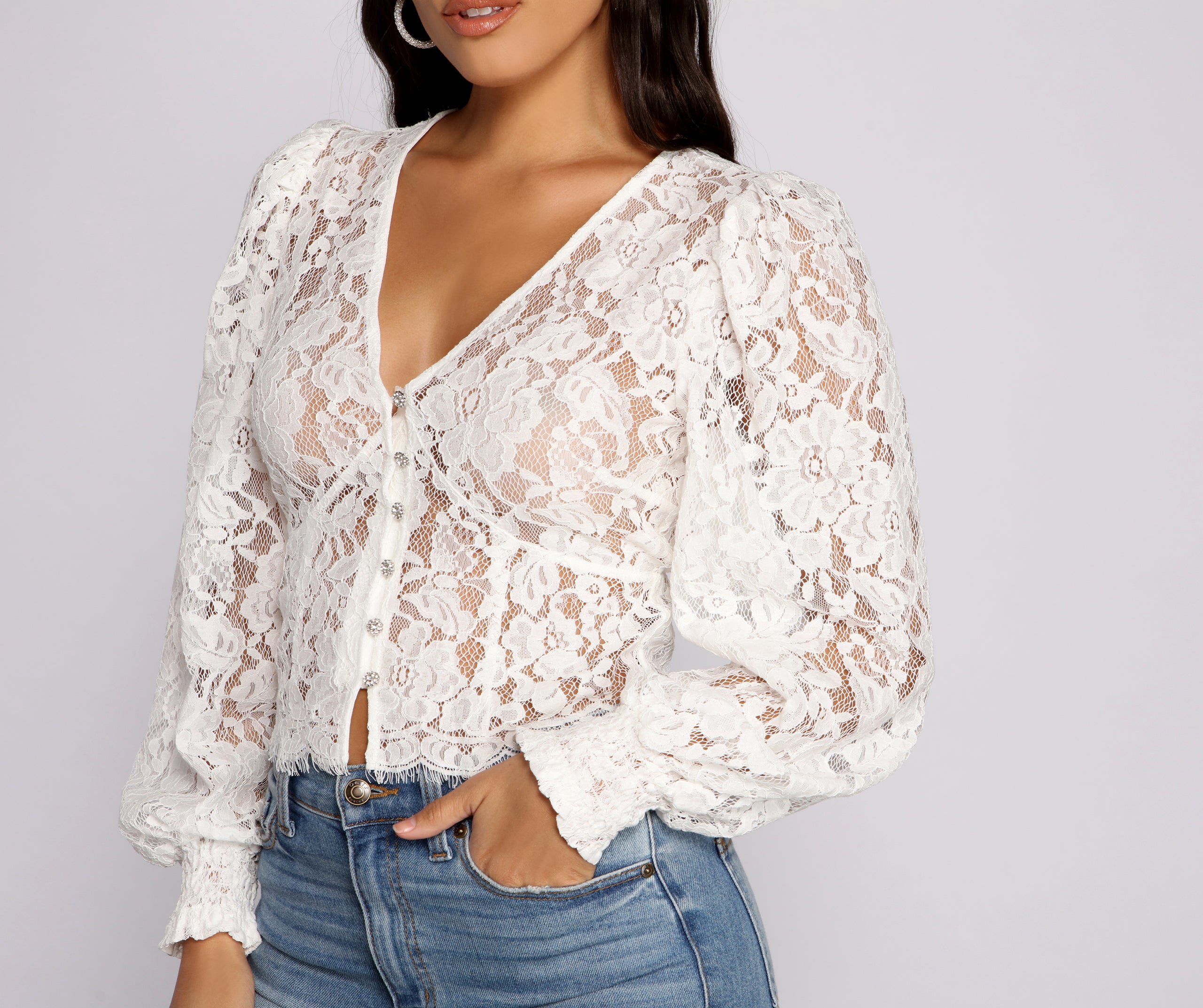 Luxe and Lace Rhinestone Cardigan