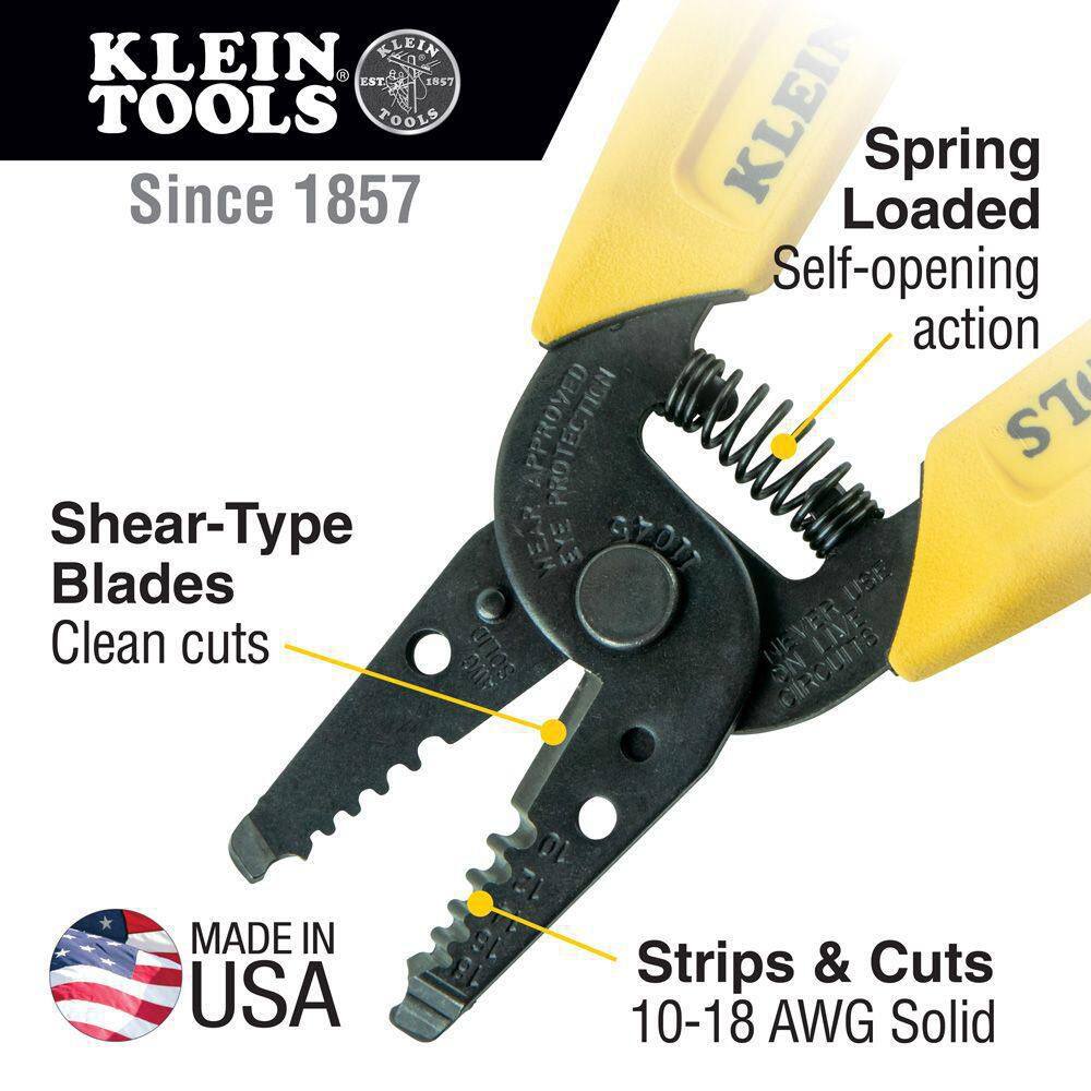 Klein Tools Electrical Wire StripperCutter (10-18 AWG Solid) 11045