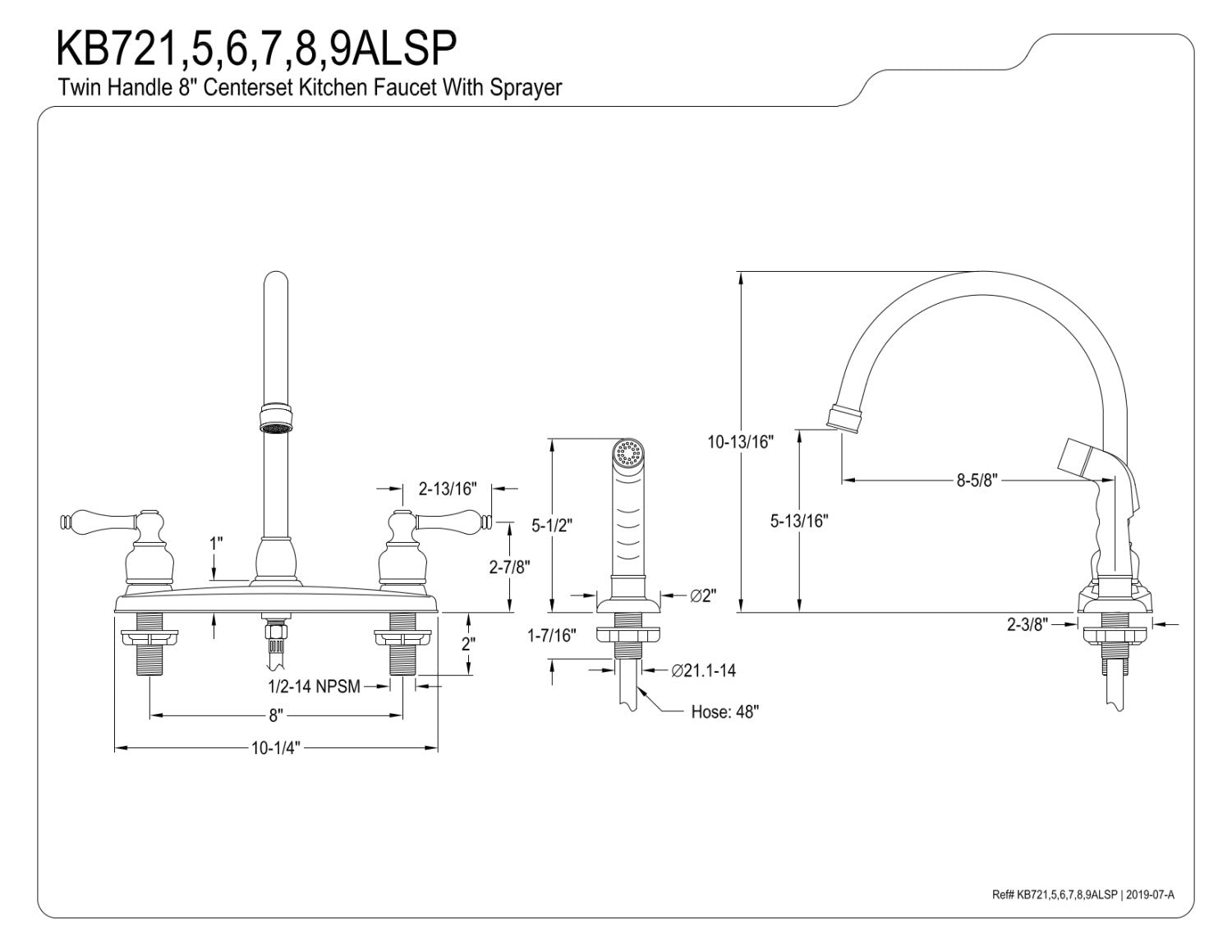 Kingston Brass KB726ALSP Vintage 8