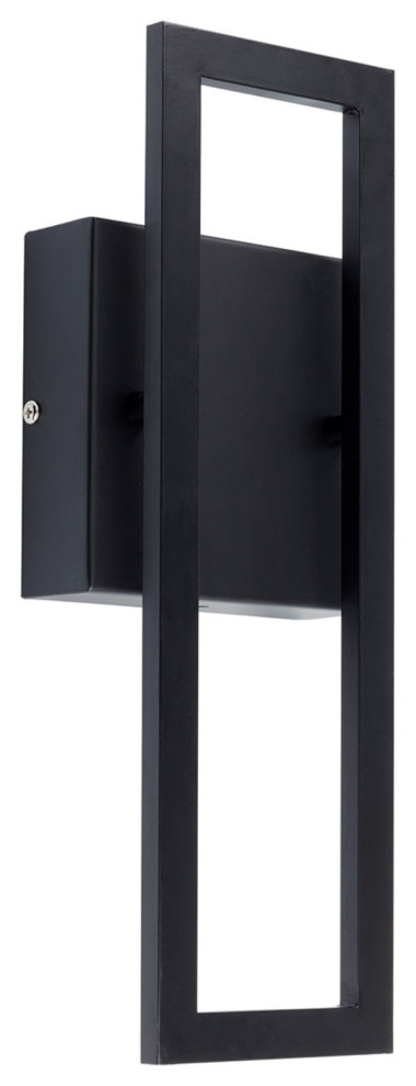 McKay LED Integrated Black Outdoor Indoor Wall Sconce   Modern   Outdoor Wall Lights And Sconces   by Globe Electric  Houzz