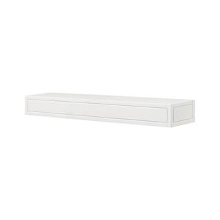 Pearl Mantels 4 ft. Crisp White Finish Cap-Shelf Mantel RPS48612D